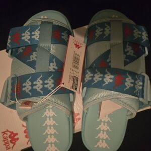 Kappa Limted Edition Aqua and Red Slides Limted Time Post